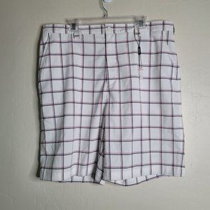 Snake Eyes Plaid Golf Shorts Mens Size 38 Players Collection White Red Gray